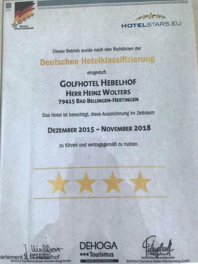 Wellness- & Golf-Appartement 2.2 Hebelhof Bad Bellingen Bagian luar foto